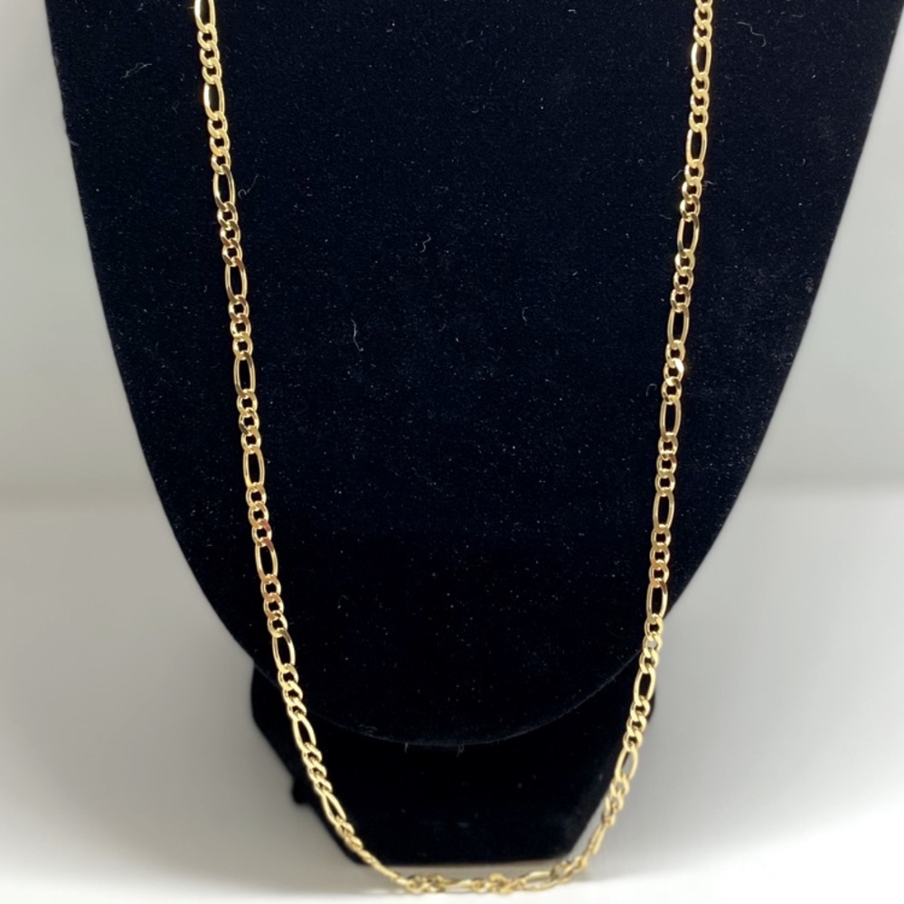 22 inch sterling silver gold plated Figaro chain